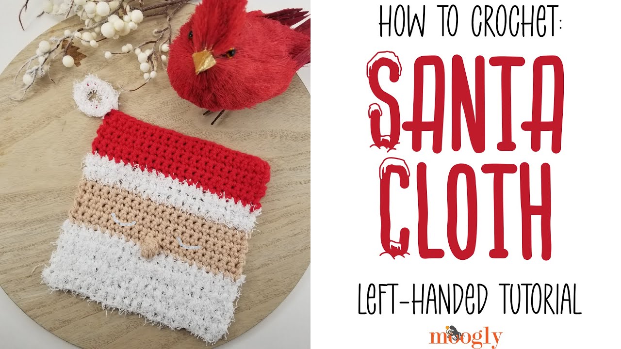 Red Heart Santa Cloth Crochet Dishcloth - Free Pattern - moogly, image size:1280x720