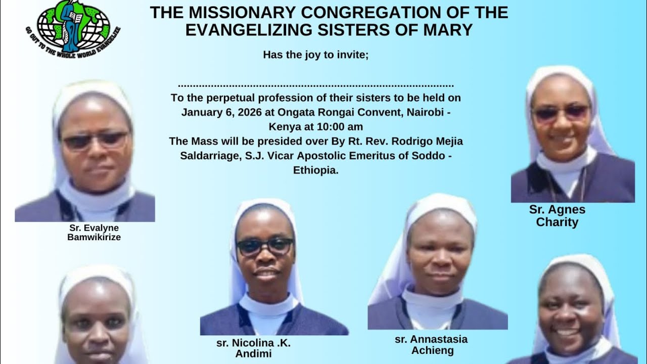 Invitation to the final profession of our Sisters 06.01.2026 at Ongata Rongai Convent  Kenya 