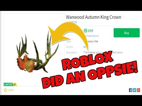 Roblox Did An Oppsie Wanwood Autumn King Crown Roblox Youtube - wanwood autumn king crown roblox