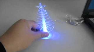 USB 7 Colors Fiber Optic Christmas Tree with Top Star @Meritline (#257-899)