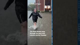 Flash flooding hits Hersheypark