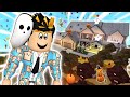 decorating my bloxburg DREAM IRL HOUSE with the NEW UPDATE ITEMS... it spooky