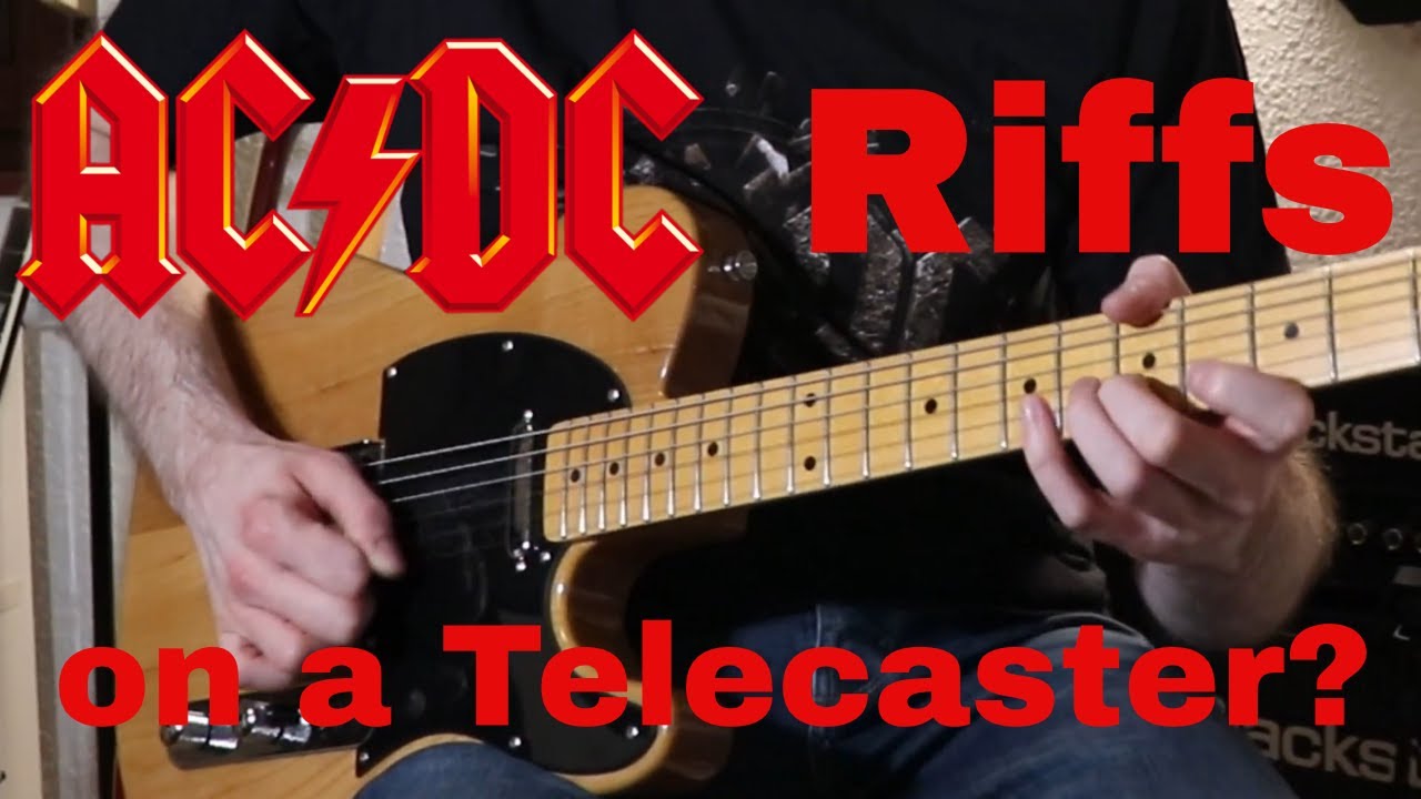 AC/DC Riffs played on a cheap Telecaster (Harley Benton Te-52) - YouTube