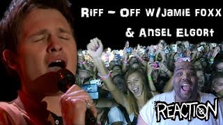 Riff - Off w\/Jamie Foxx \& Ansel Elgort - Reaction