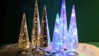 80048-20 Set of 3 LED Mercury Glass Trees