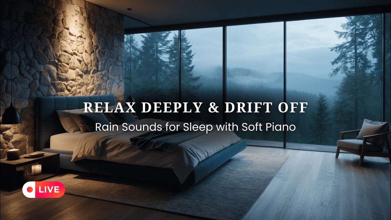 Relax Deeply & Drift Off – Rain Sounds for Sleep + Gentle Piano