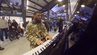 Playing 'Winter Solstice' on the public piano draws massive crowd