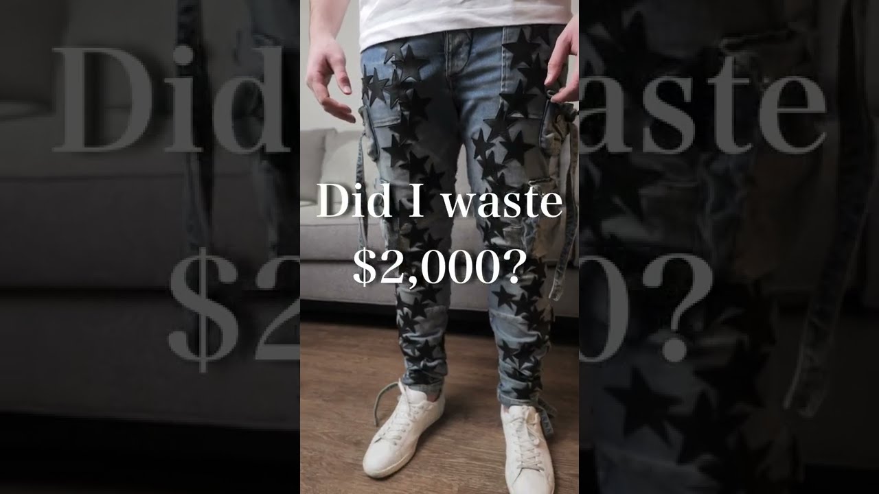 AMIRI Blue Chemist Star Tactical Cargo Jeans || $2,000 pants - YouTube