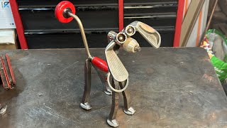 Awesome Scrap Metal Dog every Beginner could Make!  Easy Tutorial