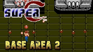 Super C (NES) - Area 2 (Base Area 2) Gameplay