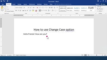 MS Word 2016 Tutorial in Hindi - Change case option (Uppercase, Lowercase etc.) (Video 9)