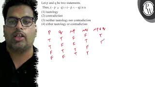 Let \( p \) and \( q \) be two statements. Then, \( (\sim \mathrm{p...