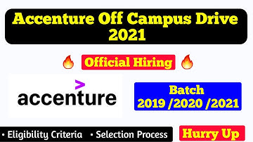 Accenture Off Campus Drive 2021 || Batch 2019,2020,2021 Eligible || Chandan Patel