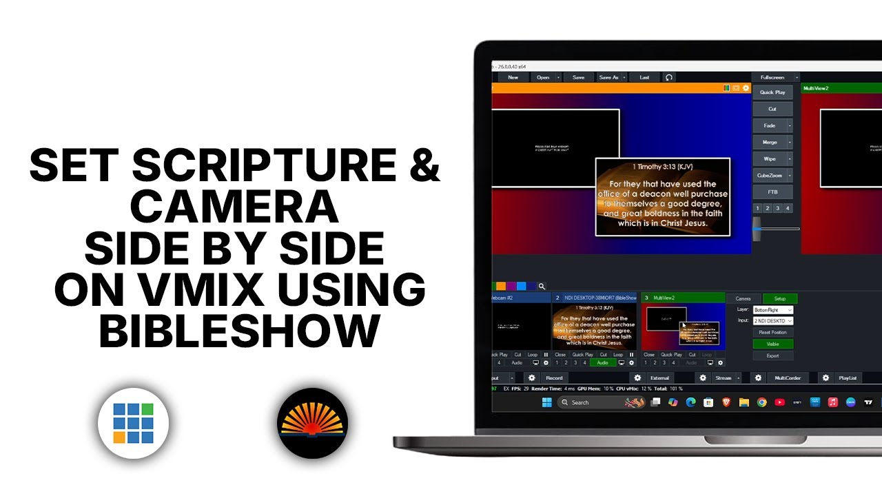 How to Show Camera and Scripture Side by Side in vMix Using BibleShow (Step-by-Step)