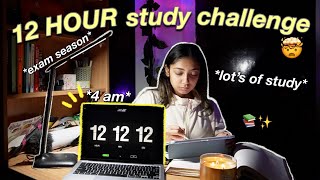 12 HOUR STUDY CHALLENGE 📚✨- pulling an all nighter to study