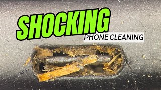 Satisfying phone cleaning. Shocking truth of the things inside phones.