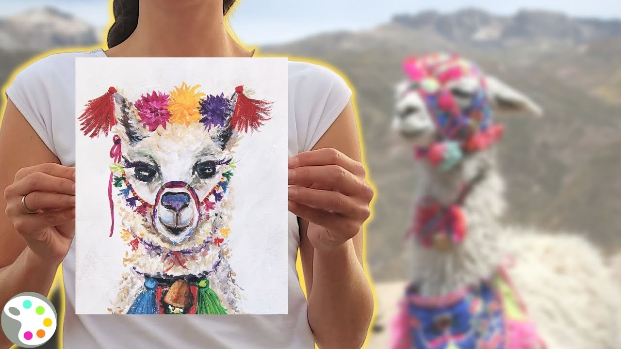 Llama Painting / Acrylic Painting / Step-by-Step Tutorial - YouTube