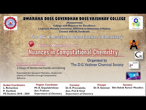 ONLINE WORKSHOP ON NUANCES IN COMPUTATIONAL CHEMISTRY