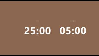 Pomodoro 25 5 Brown noise brown screen 2h