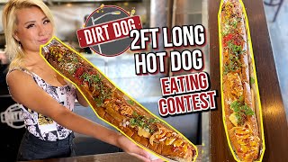 2FT LONG HOT DOG EATING CONTEST IN LAS VEGAS!!!! Dirt Dog #RainaisCrazy