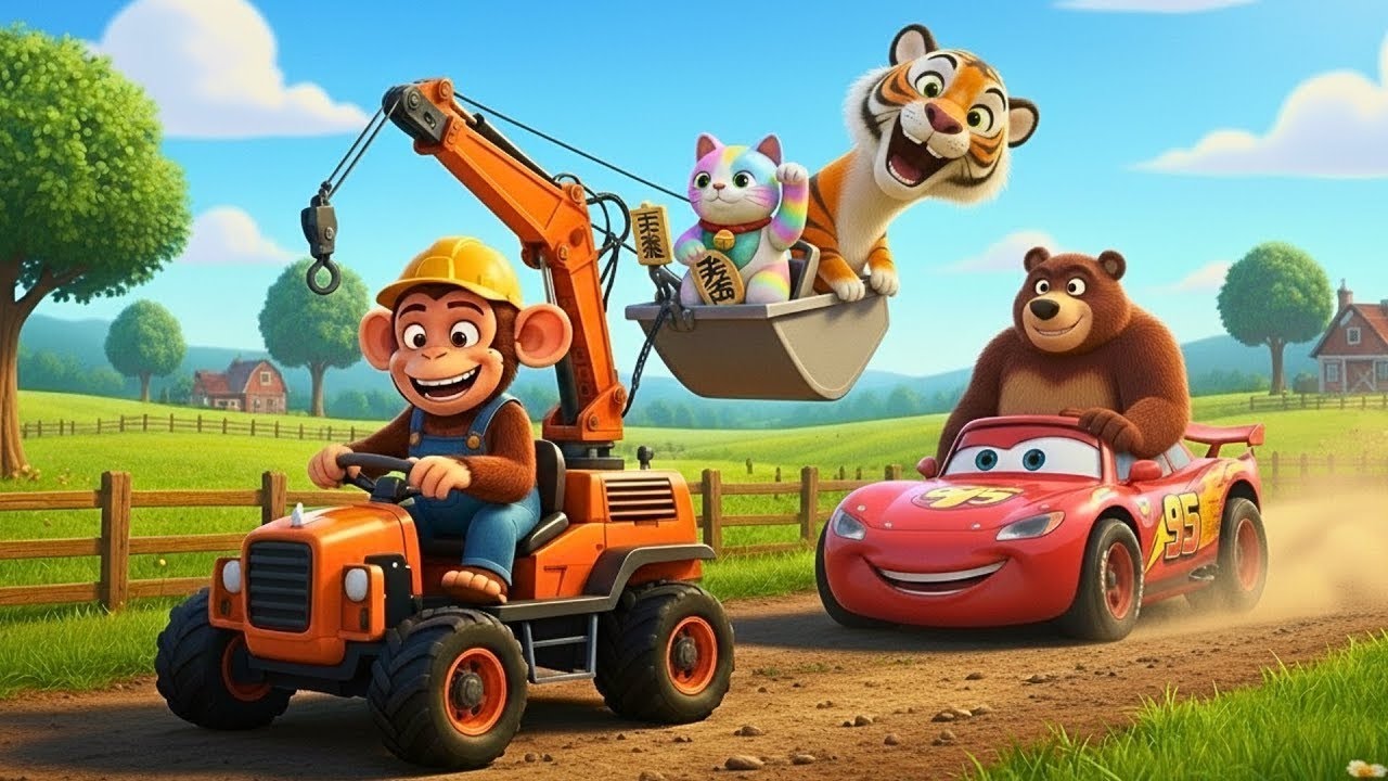🐒🐱Funny Monkey & Kitten vs Sneaky Hyenas 😂 🐒🐱 farm monkey nana  funny