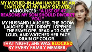 My Mother-In-Law Gave Me "47 Reasons My Son Should Divorce You"—Froze When I Read It