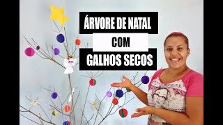 ÁRVORE DE NATAL COM GALHOS SECOS | E ENFEITES DE PAPEL