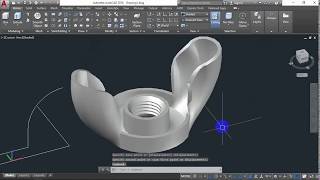 AutoCAD 3D, Wing Nut, how to draw wing nut in autoCAD