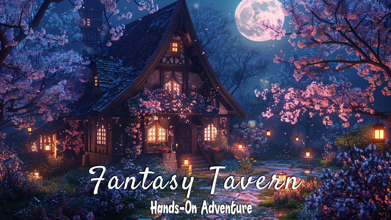 Medieval Fantasy Tavern✨Whispers Of Spring🌸D&D Fantasy Music and Ambience🌙The Hidden Elven Village