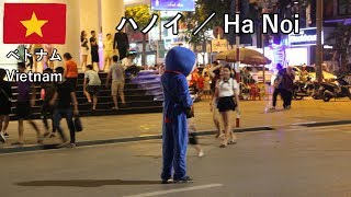 ベトナム旅2019その23　ハノイのゆるすぎる夜散歩、歩行者天国とか旧市街とか【無職旅／旅行記】