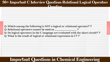 MCQ Questions C Interview Questions Relational Logical Operators with Answers