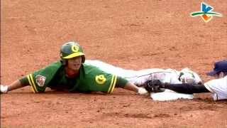 20140530-1 爆米花 合庫vs台電 5上 台電何祖韋驚險盜壘成功!