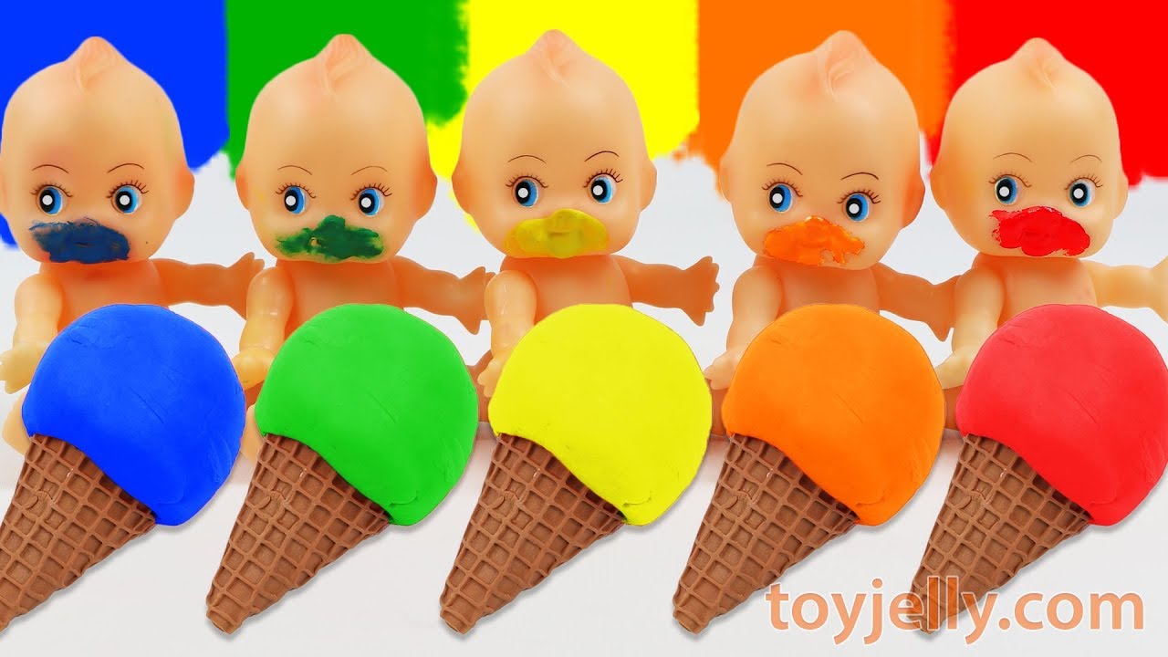 Learn Colors Play Doh Ice Cream Cones Baby Finger Family Song Nursery