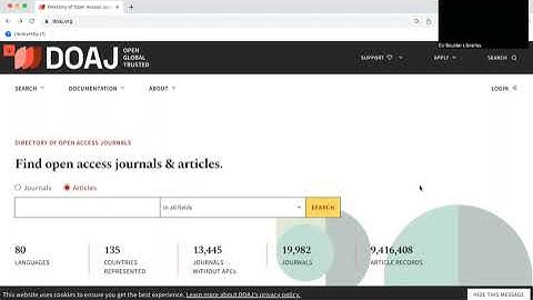 Directory of Open Access Journal Demonstration