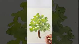 Paint a tree with watercolor