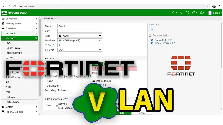 fortinet firewall vlan configuration and  routing