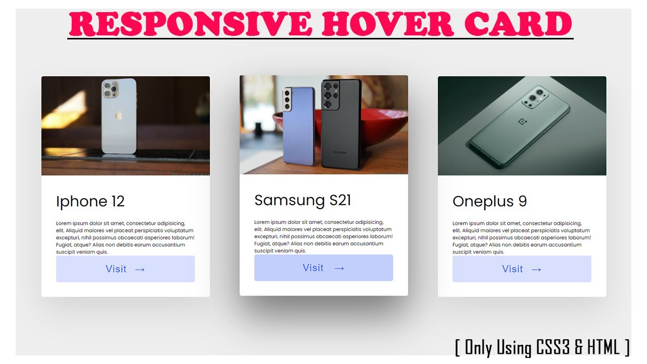 Responsive Card Hover Effects using HTML & CSS - YouTube