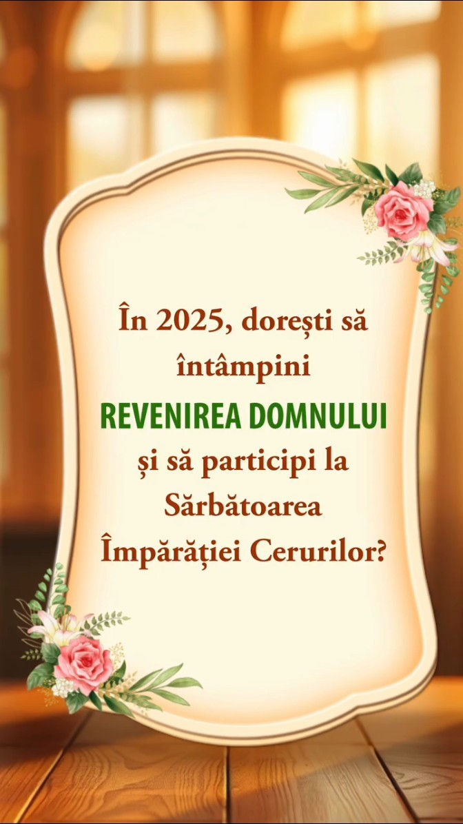 În 2025, dorești să întâmpini revenirea Domnului și să participi la Sărbătoarea Împărăției Cerurilor?