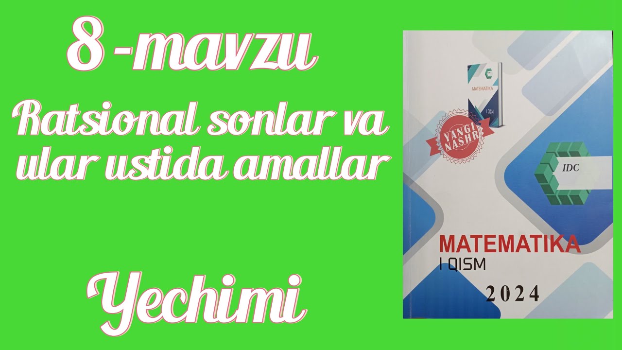IDC 1-qism. 8-mavzu. 46-102 misollar YECHIMI