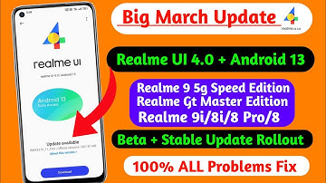 Finally! Realme UI 4.0 March New Update Rollout//Realme UI 4.0 For Realme Gt/9 Sp/8i/C25/Narzo 50