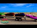 Double Flatbed Trailer Truck vs Speedbumps Train vs Cars | Tractor vs Train Beamng.Drive 08