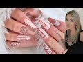 November Nails. Sweater nail art. Gel nails rebalance in real time on my client.