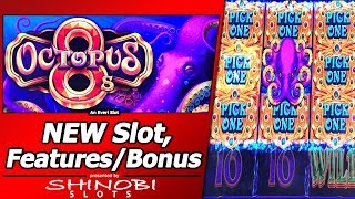 Octopus 8's Slot - Live Play, Big Win Bonus and Wild Feature in new Everi title screenshot 3