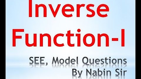 #SEE_Model_Question_Function_Part I, Divine Creative Mathematics by #Nabin_Sir