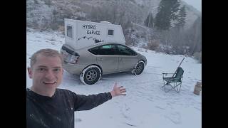 Download Lagu Solo Winter Camping in a Modified Prius. MP3