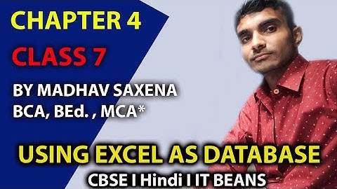 Class 7 Chapter 4 Using Excel as Database
