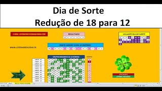 DIA DE SORTE - REDUÇÃO DE 18 DEZENAS PARA 12 [ASSISTA ESSE VÍDEO]