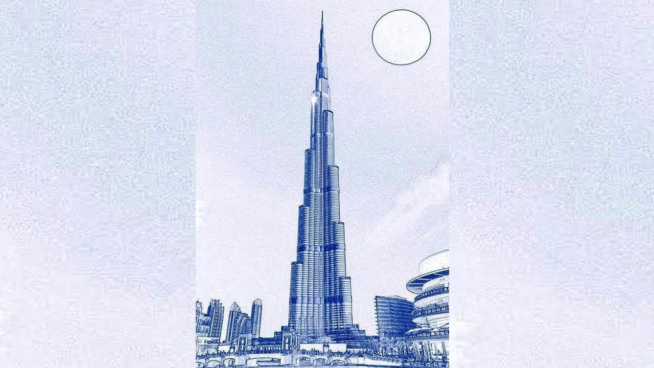 Burj Khalifa illustration Burj Khalifa Drawing Burj Khalifa Pic image  File Formats building png  PNGEgg