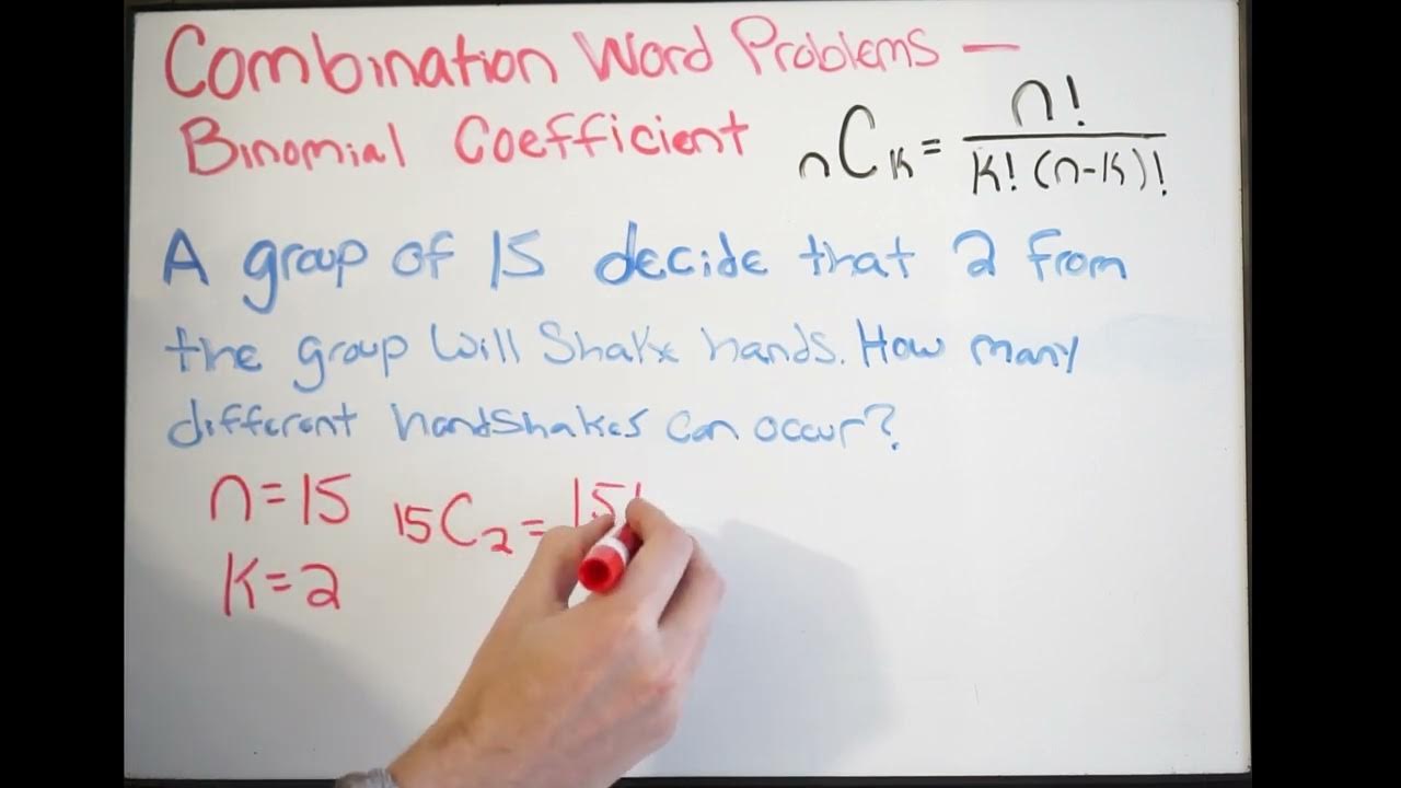 Combination Word Problems Binomial Coefficient Example 3 YouTube