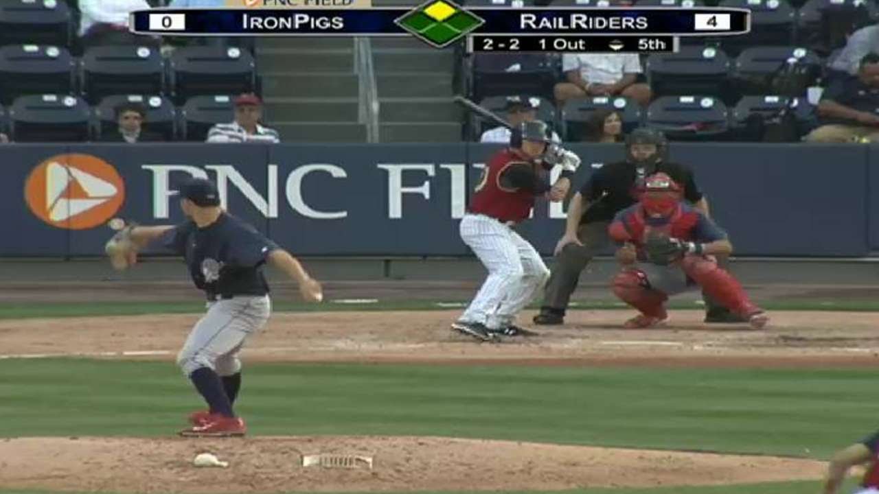 RailRiders' Heathcott hits RBI single